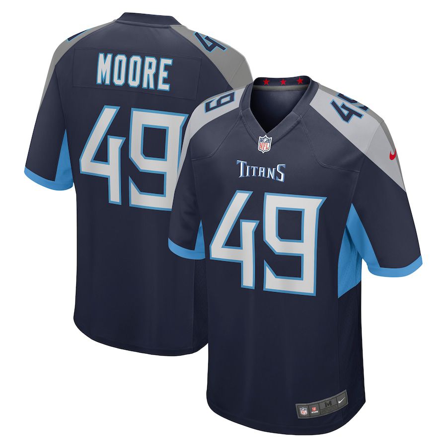 Men Tennessee Titans 49 Briley Moore Nike Navy Game NFL Jersey